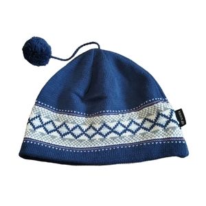 Igloos Fair Isle Knit Beanie With Pom-Pom Navy White Multi OS
